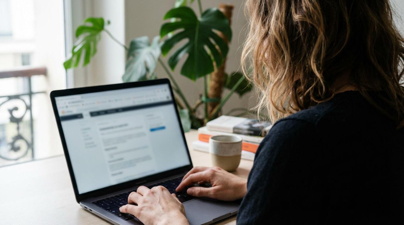 Utilisation d'un outil d'estimation immobilière en ligne sur ordinateur